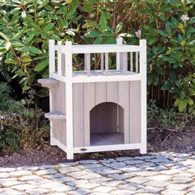 img 4 attached to 🐾 TRIXIE Wooden Pet Home with Balcony, Gray/White: A Perfect Retreat for Your Beloved Pets