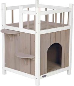 img 2 attached to 🐾 TRIXIE Wooden Pet Home with Balcony, Gray/White: A Perfect Retreat for Your Beloved Pets