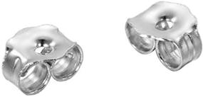 img 1 attached to 💎 2 Pairs of Genuine 925 Sterling Silver 2mm Small Earring Posts Ear Studs with Loop and Simulated Diamond Earnut Backs for Earring Making - SS32-2