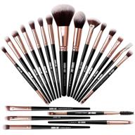 💼 20 pcs professional travel makeup brush set in black gold - ideal for foundation, eyeshadow, blush, and concealers logo