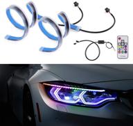 🚗 ss vision rgb car headlight led strip tube light - multi-color daytime running light with sequential turn signal, remote control, white amber switchback, waterproof decorative lamp logo