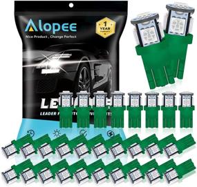 img 4 attached to 🔮 ALOPEE 30-Pack 194 Green LED Bulbs, Wedge T10 5SMD 5050 Chips, 168 LED Bulb, 921 2825 W5W 158 501 LED Car Interior Dome Map Door License Plate Lights DC 12V