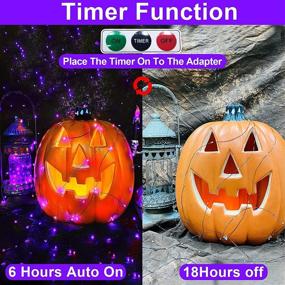 img 1 attached to 🎃 Halloween String Lights 3 Pack - 300LED/99Ft Fairy Light Set for Indoor/Outdoor Decor - Timer Remote, 8 Modes, Waterproof, Purple