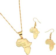 💎 glamorous big size crystal africa map pendant necklace: a stunning 24k gold plated hiphop item for women and girls logo