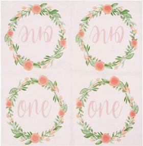 img 1 attached to Floral Design Paper Napkins (6.5 x 6.5 in, 150 Pk) for Stylish 1st Birthday Party