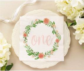 img 2 attached to Floral Design Paper Napkins (6.5 x 6.5 in, 150 Pk) for Stylish 1st Birthday Party