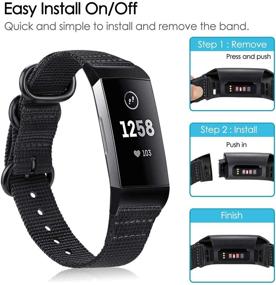 img 2 attached to Fintie Soft Woven Nylon Sports Bands for Fitbit Charge 4 / Charge 3 - Replacement Straps for Fitbit Charge 3 and Charge 3 SE Fitness Activity