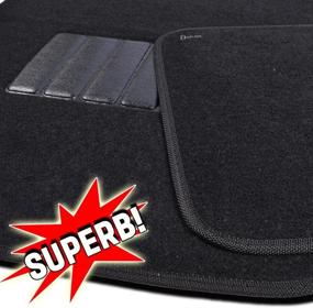 img 1 attached to 🚗 Zento Deals 4-Piece Premium Quality Classic Car Full Carpet Floor Mats - Black Heavy Duty for All-Weather Protection