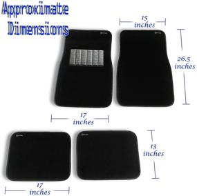 img 2 attached to 🚗 Zento Deals 4-Piece Premium Quality Classic Car Full Carpet Floor Mats - Black Heavy Duty for All-Weather Protection