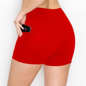 img 2 attached to Premium Buttery Soft Solid Stretch Cheerleader Running Dance Volleyball Short Pants: ALWAYS Women Workout Yoga Shorts