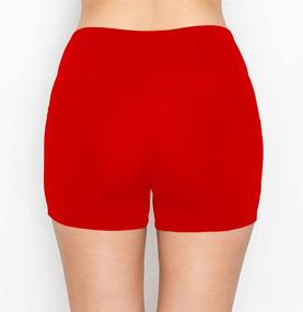 img 1 attached to Premium Buttery Soft Solid Stretch Cheerleader Running Dance Volleyball Short Pants: ALWAYS Women Workout Yoga Shorts