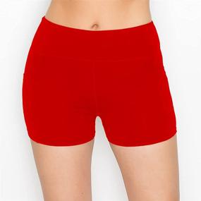 img 3 attached to Premium Buttery Soft Solid Stretch Cheerleader Running Dance Volleyball Short Pants: ALWAYS Women Workout Yoga Shorts