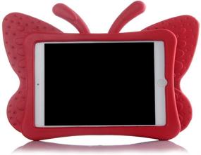 img 1 attached to 🦋 ER CHEN Kids Lightweight Cute Butterfly Design Shockproof EVA Foam Series Case for iPad 2/3/4 (Red) - Improved SEO