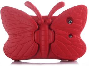 img 3 attached to 🦋 ER CHEN Kids Lightweight Cute Butterfly Design Shockproof EVA Foam Series Case for iPad 2/3/4 (Red) - Improved SEO