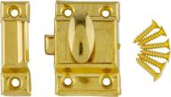 🔐 antique reproduction oval turn latch furniture hardware - stamped brass cabinet door latch with catch, bs-1 (1) логотип