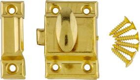 img 3 attached to 🔐 Antique Reproduction Oval Turn Latch Furniture Hardware - Stamped Brass Cabinet Door Latch with Catch, BS-1 (1)