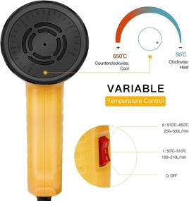 img 1 attached to 🔥 Powerful 2000W Heat Gun Kit with Variable Temperature Control - Ideal for Shrink Wrapping, Paint Removal, Bolt Stripping, and More!