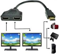 🔌 hdmi порт мужской к женскому 1 вход 2 выхода кабель разветвитель адаптер конвертер 1080p для hdtv - улучшите подключение дисплея логотип