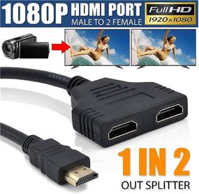 img 1 attached to 🔌 HDMI порт Мужской к Женскому 1 вход 2 выхода Кабель Разветвитель Адаптер Конвертер 1080P Для HDTV - Улучшите подключение дисплея