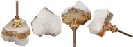 🏠 enhance your home décor with jic gem 4 pack crystal stone cabinet knobs - quartz geode druzy gold-plated handles logo