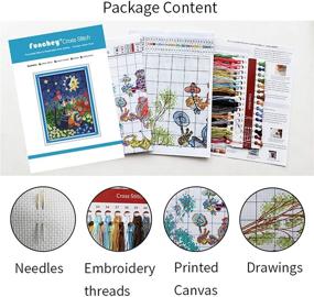 img 2 attached to 🧶 Funchey Cross Stitch Kits - Stamped Full Range of Embroidery Starter Kits: Patterns for Adult Beginners and Kids, DIY Easy Printed Cross-Stitch Kits - The Chicken Knitting a Sweater (16.1×11 inch)