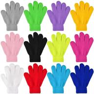 🧤 coopay 12 pairs kids winter warm magic gloves - stretchy full finger mittens for boys and girls (12 mixed colors, 7-12 years) logo