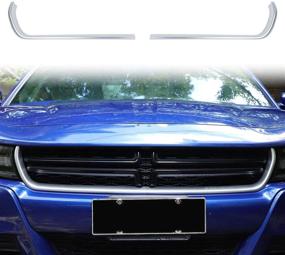 img 4 attached to 🚗 Voodonala ABS Silver Charger Front Grille Inserts for 2015-2020 Dodge Charger - Set of 2