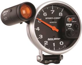 img 1 attached to 🏎️ Auto Meter 3905 Sport-Comp Tachometer with Shift-Lite, 5.000 in. for Precise RPM Tracking