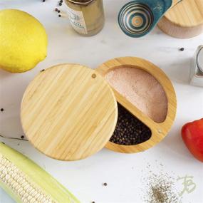 img 3 attached to 🎋 Totally Bamboo Box Salt Keeper Duet: Bamboo Container with Magnetic Lid for Secure Storage, Two Compartments for Salt & Spices – 1 EA