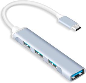 img 4 attached to 💻 USB C Hub Adapter, USB-C to USB A Hub with 4 Ports, USB-C to USB 3.0 Hub, USB 2.0 Hub, for MacBook Pro 2020/2019, iPad Pro 2021, iMac 2021, USB Splitter in Gray Aluminum Alloy