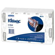 kleenex c fold paper towels (88115): absorbent, white - 16 packs/case, 150 towels/pack logo