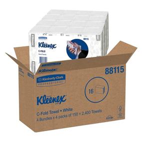 img 1 attached to Kleenex C Fold Paper Towels (88115): Absorbent, White - 16 Packs/Case, 150 Towels/Pack