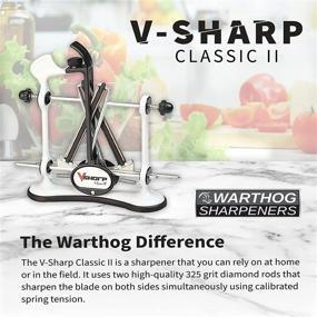 img 3 attached to 🔪 Бритвенные точилки Warthog V-Sharp Classic II: профессиональные точилки для ножей с алмазными стержнями 325 карат, 3 регулируемыми углами, металлическим каркасом и заводской установкой пружинного напряжения.