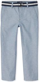img 1 attached to 👖 Stylish Belted Dress Pants for Boys: The Children's Place Collection