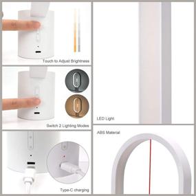 img 1 attached to 🔋 JACKYLED Battery-Powered Touch Control Table Lamp - 6 Dimming Levels, Mid-air Switch, 2 Color Temperature, Warm Eye-Care - Ideal for Living Room Bedroom Office Reading (White)