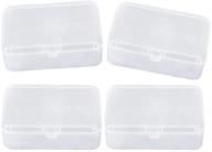 📦 clear polypropylene mini storage containers with hinged lid - pack of 4 (3.46"x 2.24"x 1.18") for accessories, crafts, learning supplies, screws, drills, battery logo