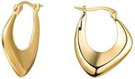 💫 stylish lightweight chunky gold hoop earrings: minimalist jewelry for women & girls logo