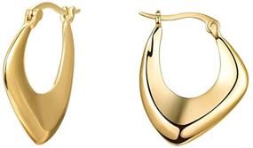 img 4 attached to 💫 Stylish Lightweight Chunky Gold Hoop Earrings: Minimalist Jewelry for Women & Girls