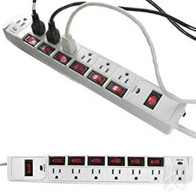img 3 attached to Powerful 7-Outlet Surge Protector with Convenient Individual Switches
