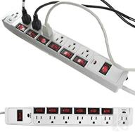 powerful 7-outlet surge protector with convenient individual switches logo