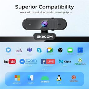 img 3 attached to 🎥 EKACOM K20E: HD 1080p Webcam with Microphone & Privacy Cover - Perfect for PC Video Conferencing, Calling, Gaming, Laptop, Desktop Mac