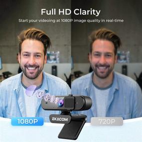 img 2 attached to 🎥 EKACOM K20E: HD 1080p Webcam with Microphone & Privacy Cover - Perfect for PC Video Conferencing, Calling, Gaming, Laptop, Desktop Mac