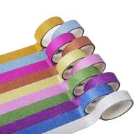🎁 derayee 10 roll washi tape set: sparkling glitter foil tapes for scrapbook, planner, arts & crafts—ideal gift wrappings logo