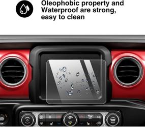 img 2 attached to 📱 High Clarity Wrangler JL Screen Protector 2018-2021 | YEE PIN Center Control Touch Screen Car Navigation Display Film (8-In) | Protective Glass for 2020 Gladiator JT