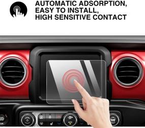 img 1 attached to 📱 High Clarity Wrangler JL Screen Protector 2018-2021 | YEE PIN Center Control Touch Screen Car Navigation Display Film (8-In) | Protective Glass for 2020 Gladiator JT