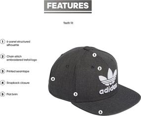 img 3 attached to 🧢 Оригинальная кепка Trefoil Snapback - Аксессуары мальчиков молодежи Adidas