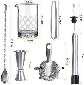 img 2 attached to 🍹 Supersun Cocktail Mixing Glass Kit: 9 Piece Home Bar Gift Set