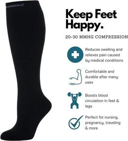 img 2 attached to 🧦 CompressionZ Compression Socks 20-30 mmHG - Ideal for Men & Women, Nurses, Runners