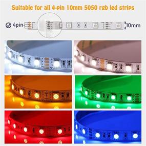 img 2 attached to 🔌 46-Piece LED Strip Connector Kit for 10mm 4 Pin 5050 RGB LED Lights - No Soldering, Gapless Connector, L-T-Connector Clips, and Tools