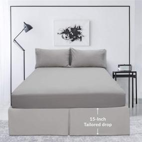 img 2 attached to 🛏️ Queen Size Mellanni Light Gray Bedskirt - 15-Inch Tailored Drop Pleated Dust Ruffle - Easy Fit, Wrinkle, Fade, Stain Resistant - Bed Frame and Box Spring Cover - 1 Bedskirt (Light Grey)